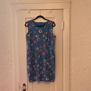 Lands End floral pointe sheath dress.